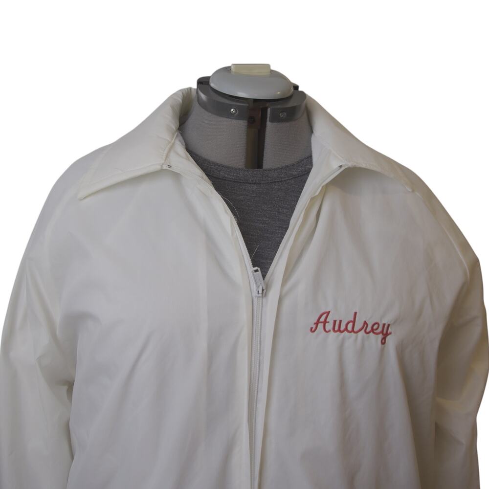 Vintage Birdie White Fleece Lined Windbreaker XL USA Embroidered Audrey Gorpcore - Picture 5 of 12